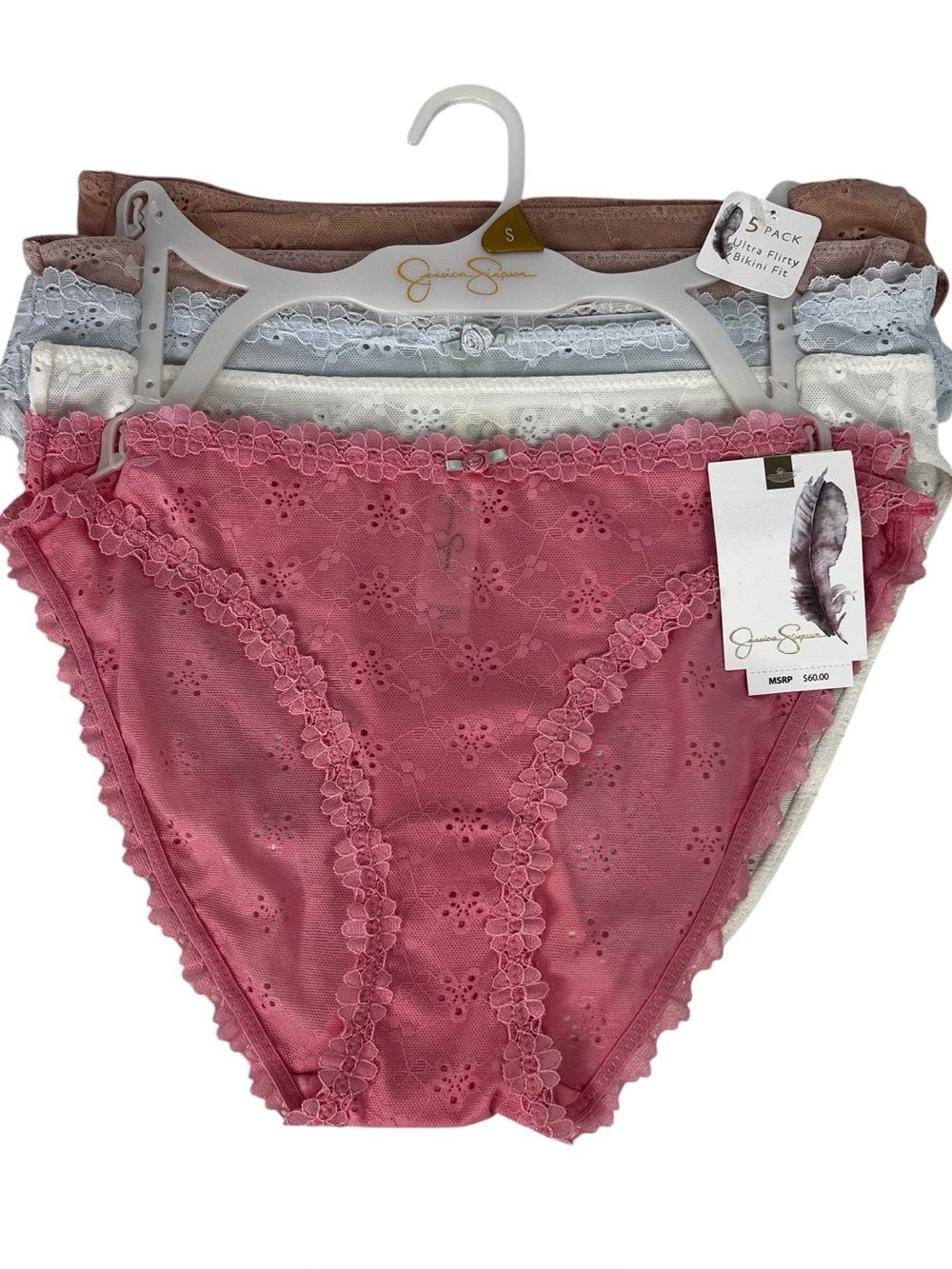 Jessica Simpson Women’s Panties Sz Small Flirty Bikini Fit Pkg/5 Multi Colors
